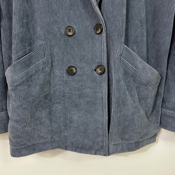 Madewell Knit Corduroy Redford Blazer Blue Neutral Minimalist Size M - Picture 5 of 12